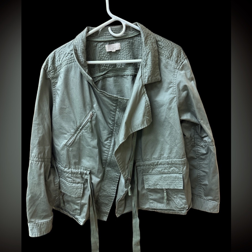 LOFT Women’s Combat Coat Green Sz L? See pics‎ for measurements Excellent